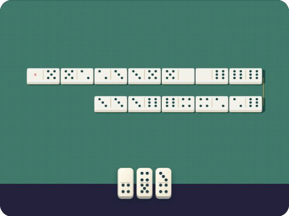 Ivory domino tiles on At Yours’ green felt table